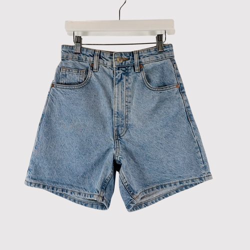 Zara Women Shorts Blue Denim High Rise Mom Jean Medium Wash Modern Casual Size 2