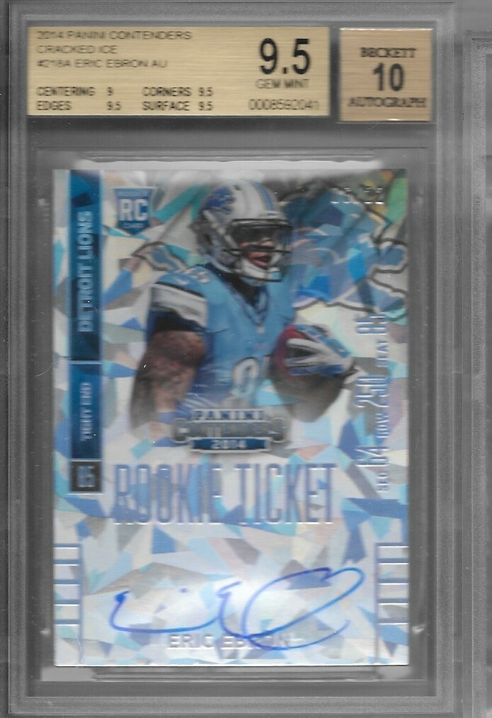 Eric Ebron Panini Contenders #218 Ball in Right Hand-Autograph-Cracked Ice Ticket