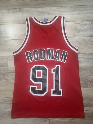 Dennis Rodman #91 Chicago Bulls Champion NBA Jersey 40 Youth XL 18