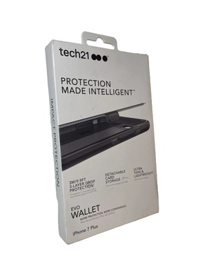 Tech21 iPhone 7 Plus Phone Case Evo Wallet New Drop Protection Black p