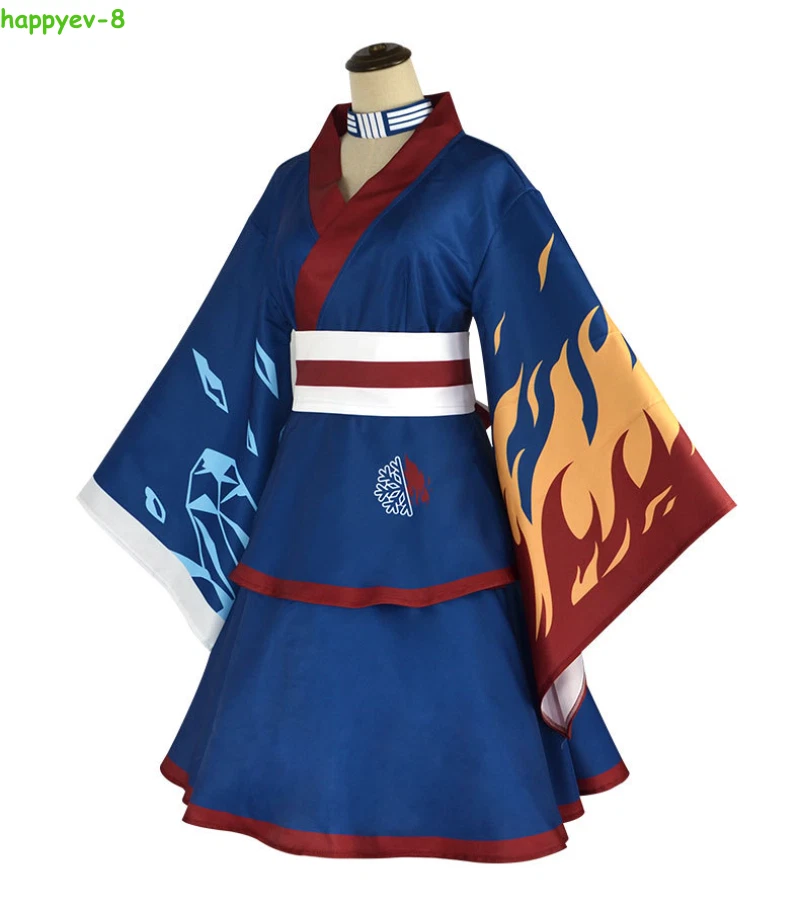 My Hero Academia Todoroki Shoto Cosplay Midoriya Izuku Costume Kimono Dress - Image 4 of 4