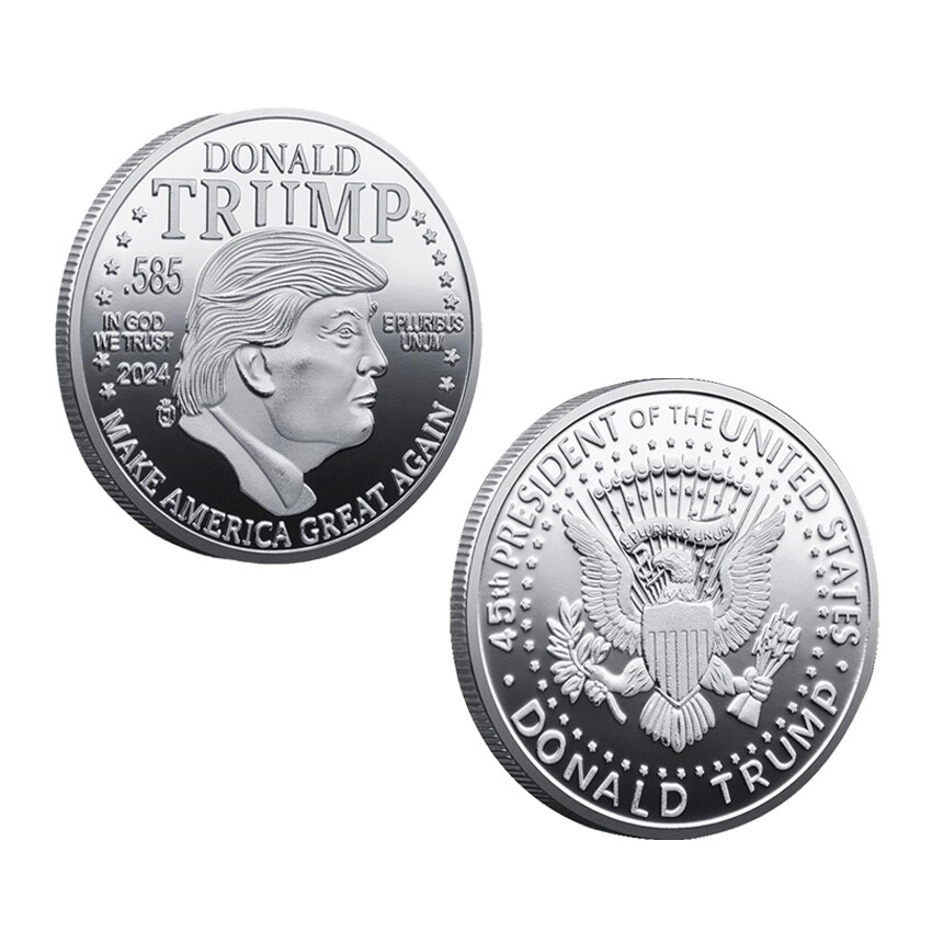 Silver 45Th President Donald Trump Collection Gift 2024 Challenge Coin MAGA King-image
