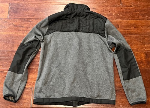 Champion Boys Gray Black Fleece Patched Elbow Full Zip 2 Pocket Jacket XL 16/18 - Picture 2 of 9