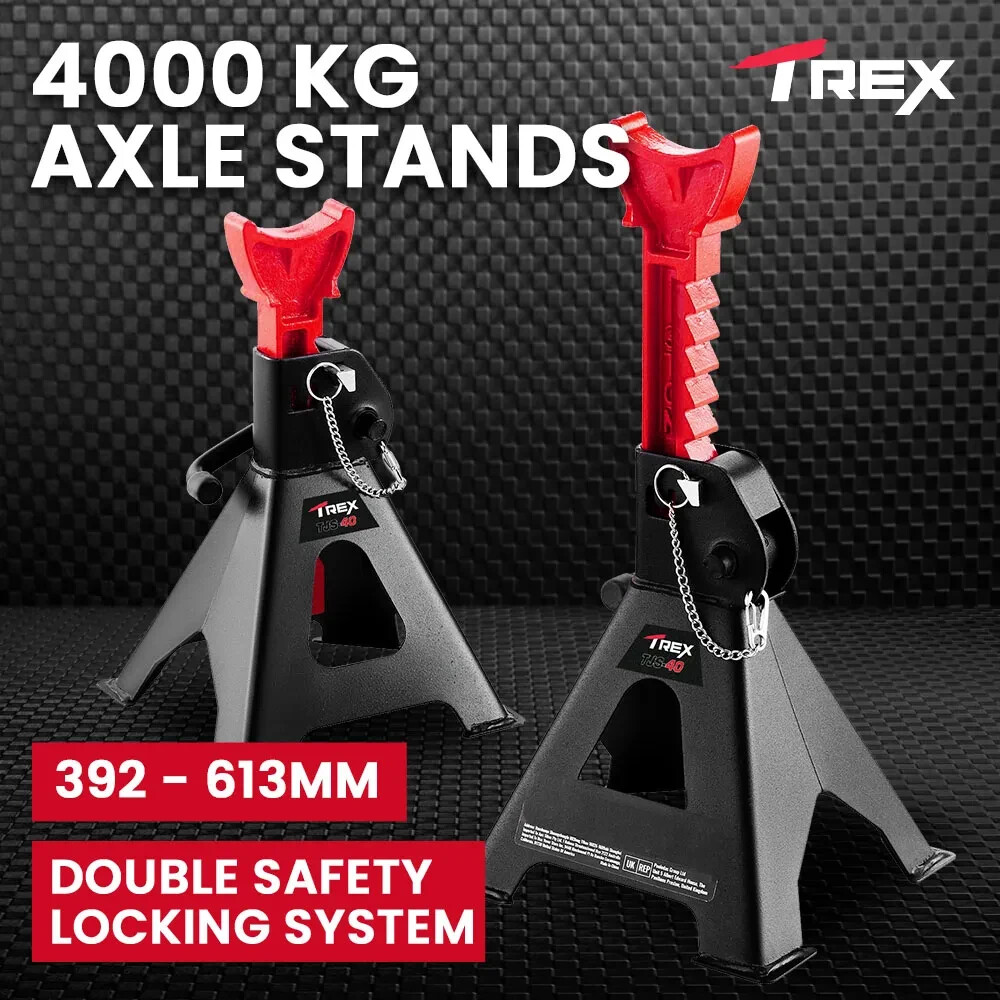 TREX 4000KG Automotive Car Jack Axle Stands, 2 Pieces eBay