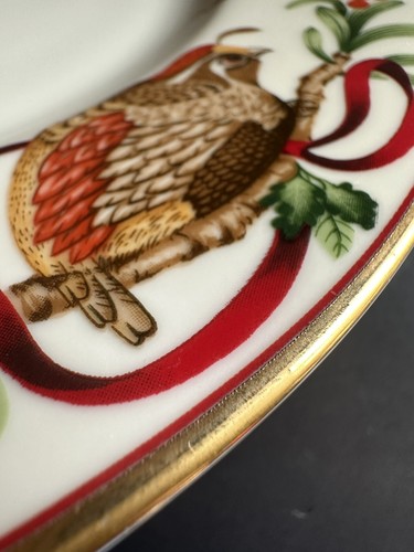 Plato de cena Royal Gallery Japón QUEENSBERRY con arcos de bayas y pájaro 1991 - Imagen 21 de 24