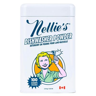 Nellie's All-Natural Dishwasher Powder 100 Scoops 3.5 lb (Pack Of 6)