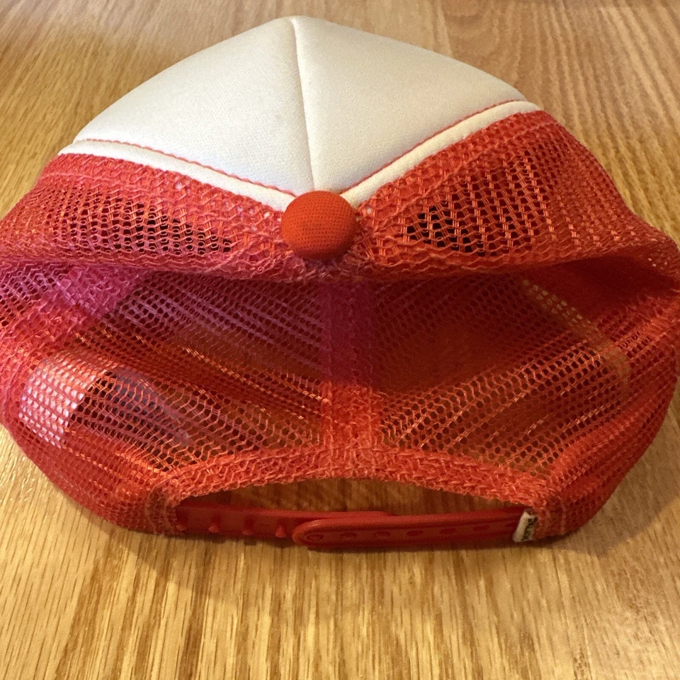 Boné caminhoneiro Billabong jovem vermelho branco malha ajustável bandeira americana EUA - Imagem 2 de 4