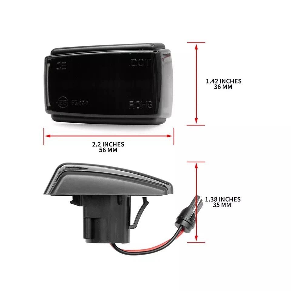 Luces de señalización laterales LED dinámicas negras lámparas para Volvo 240 740 760 780 850 V40 V90 Foto 4 de 4