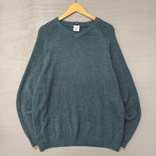 Vintage Columbia V Neck Chunky Blue Sweater XL