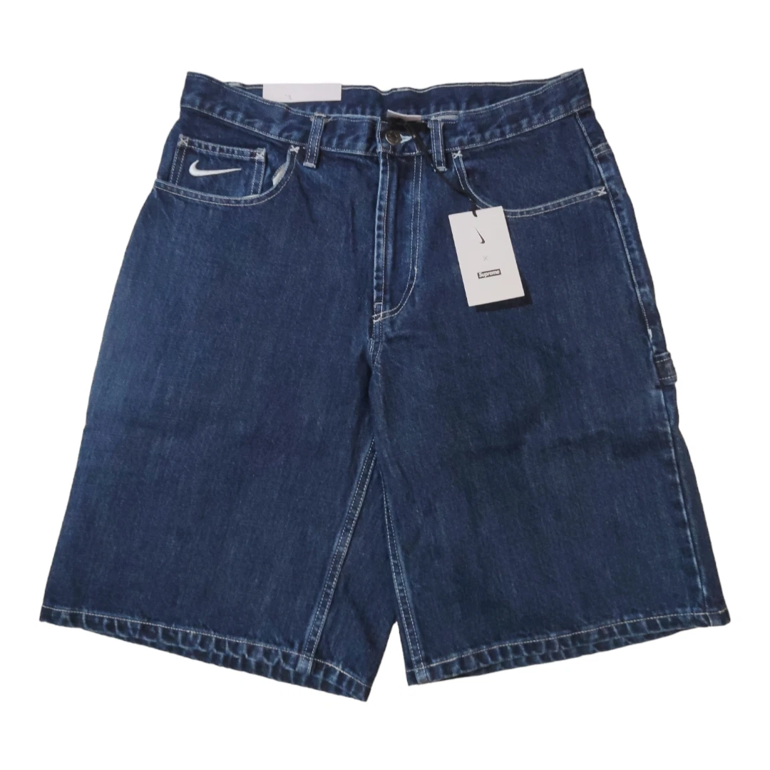 Supreme x Nike denim short bleu indigo taille 32 neuf avec étiquette