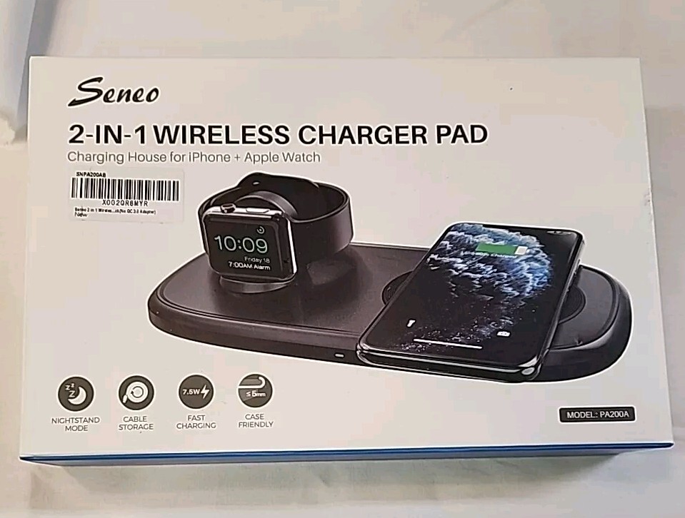 Seneo 2-in-1 Fast Wireless Charger for iPhone & Apple Watch PA200A-image