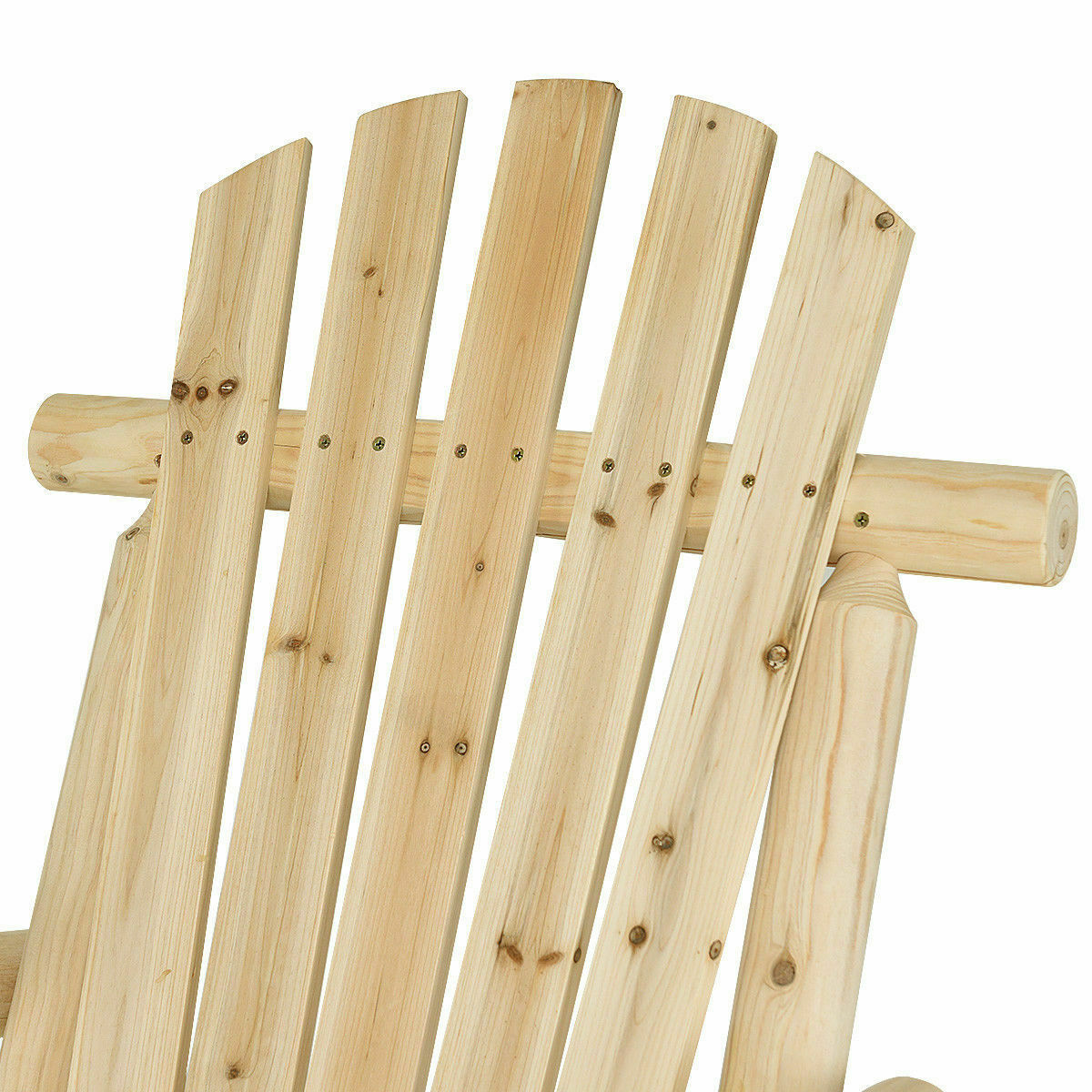 Log Rocking Chair Wood Single Porch Rocker Lounge Patio Deck Furniture ...