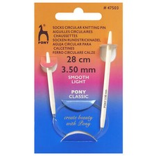 Pony Knitting Pins: Circular: Fixed: Sock: 28cm x 3.50mm