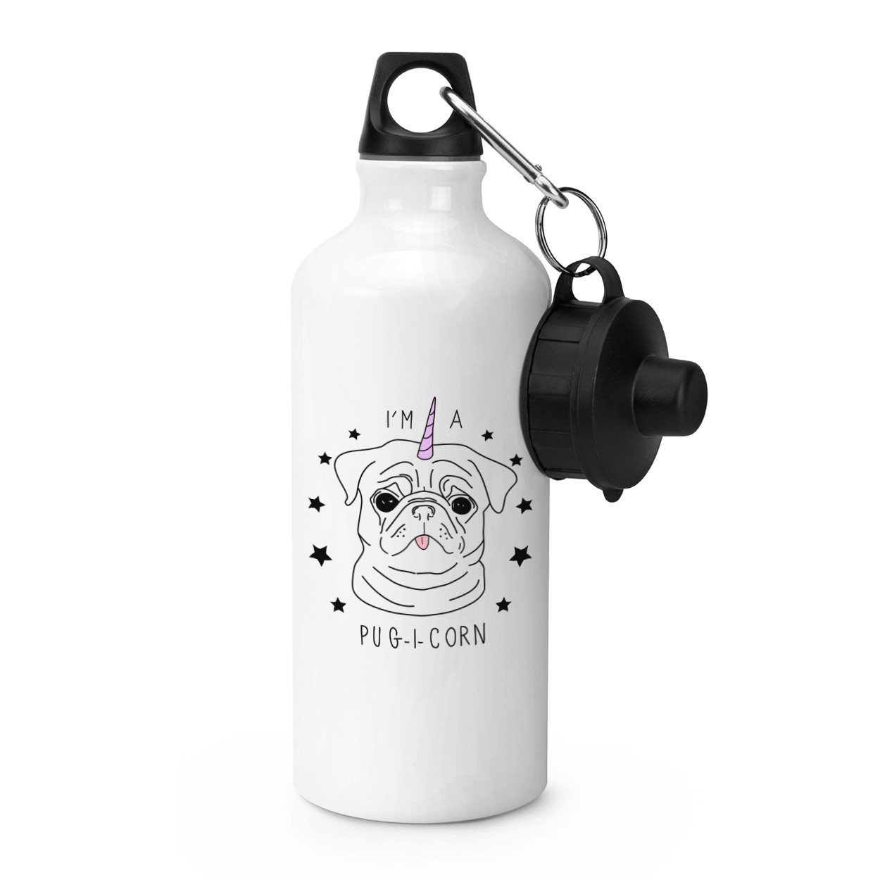 I'm A Pugicorn Stars Sports Drinks Water Bottle - Pug Unicorn Dog