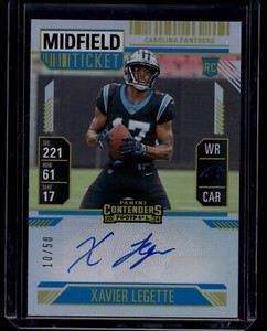 2024 Panini Contenders Football Xavier Legette #107 RC Midfield Ticket Auto /50