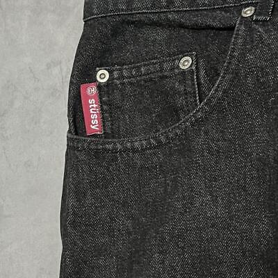 Stussy Baggy Denim Pants Black Yarn Dyed USA Made Stussy Baggy Denim Pants Black Yarn Dyed USA Made