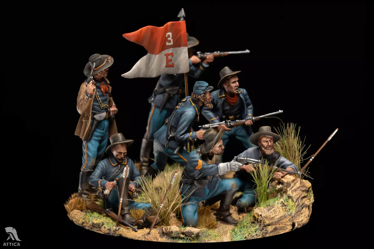 American Cavalry Indian War 54mm Painted Tin Toy Soldier Pre Sale Art