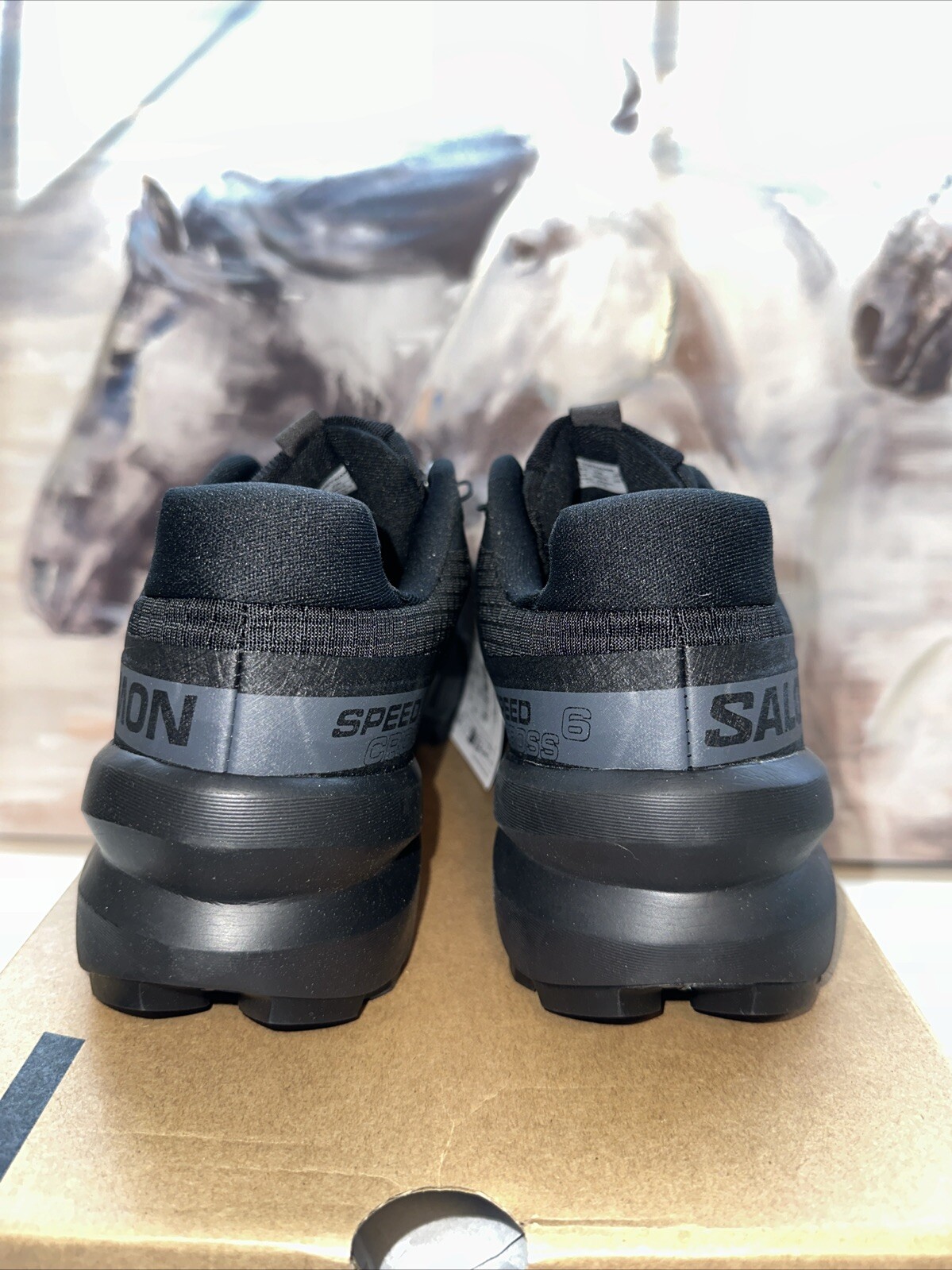 Salomon Speedcross 6 Uomo 10 Nero Nero Fantasma Atletica Escursionismo Speedlace Nuovo con scatola