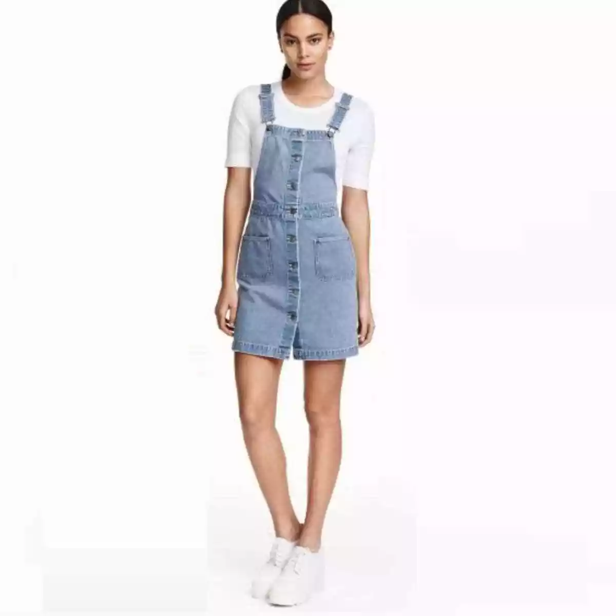 Denim pinafore dress best sale h&m