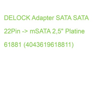 DELOCK Adapter SATA SATA 22Pin -> mSATA 2,5'' Platine 61881 (4043619618811)