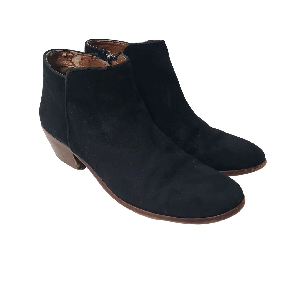 Suede black booties sale