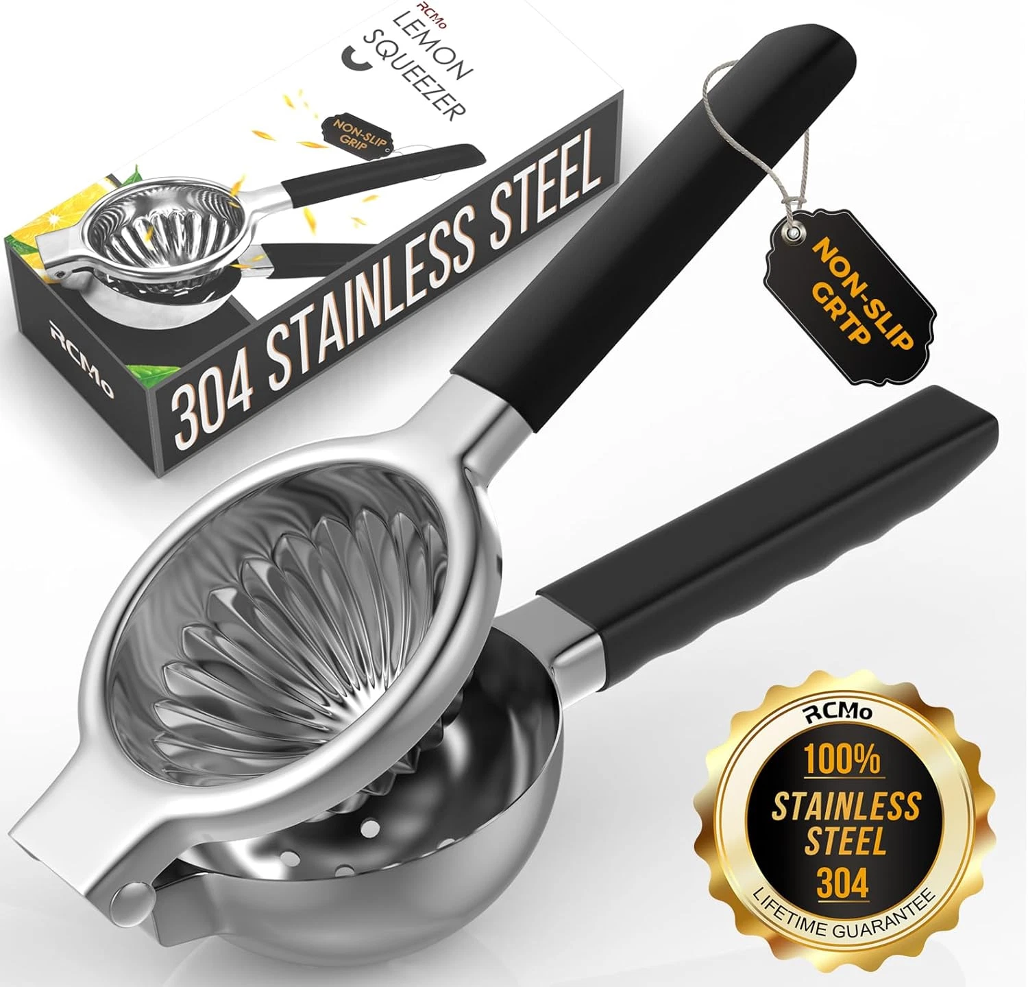 Stainless Steel Lemon Squeezer - Metal Citrus Juicer - Lime Lemon and Fruit Juic