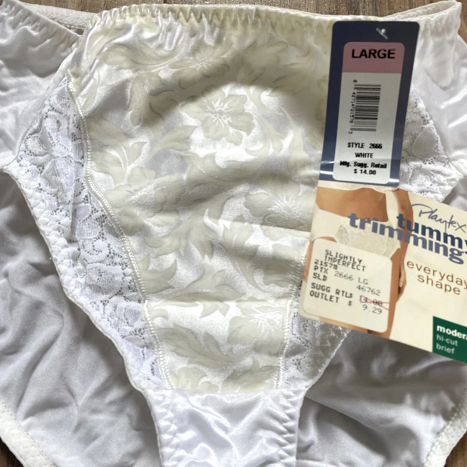 NUEVO Playtex De Colección Años 90-00 Elástico Satén Corte Alto Recorte Abdomen Calzoncillo Panty GRANDE Foto 2 de 4