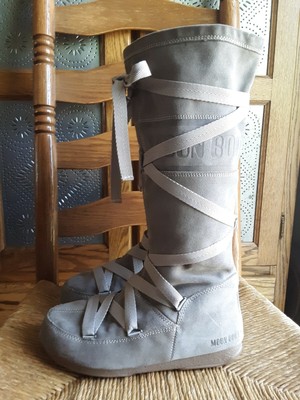 womens tall gray leather boots