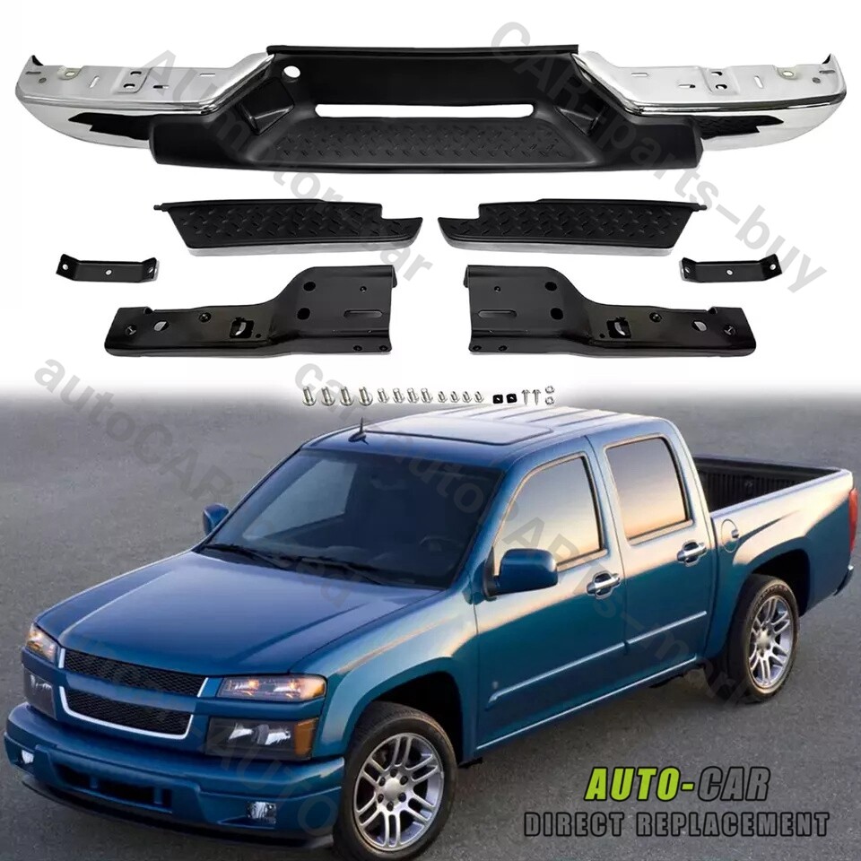 GM1103145 For 2008-2012 Chevy Colorado GMC Canyon Pickup Rear Step Bumper Chrome