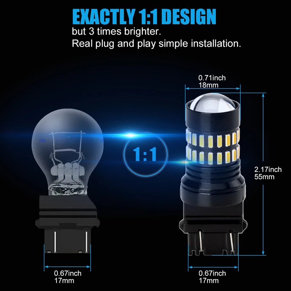 2x 3157 Luces LED intermitentes DRL Switchback para Chevy Silverado 1500 1999-2013 Foto 4 de 4