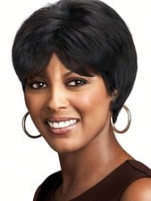 Smooth Black Wig, Black Wig, Short Black Wig, 8 Inch