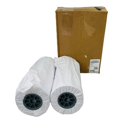 2 Rolls Amerigo 18'' x 500' Paper 3'' Core White Copy-20 CAD+Engineering+GIS Media