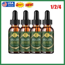 1-4 Bottle Mullein Leaf Extract Liquid Drops for Lung Health Natural Herbal 60ML