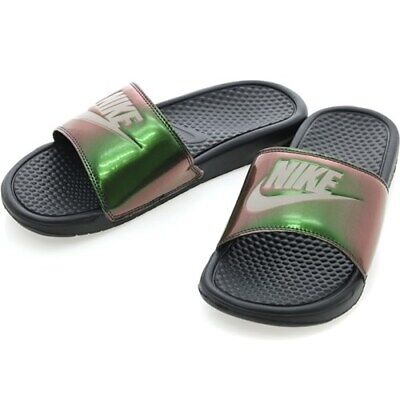 Nike Benassi JDI Print 'Cobblestone' Black Metallic Green Nike Benassi JDI Print 'Cobblestone' Black Metallic Green