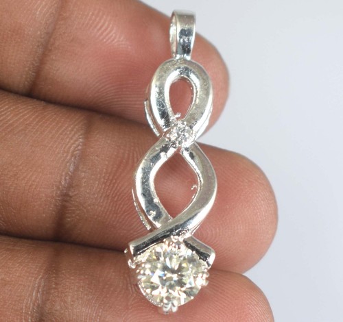 1.28 Karat Weiß Diamant Solitaire Rund Schliff Zertifiziert Anhänger Klassisch - Bild 2 von 6