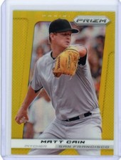 2013 Panini Prizm Baseball Gold Prizm #168 Matt Cain #07/10