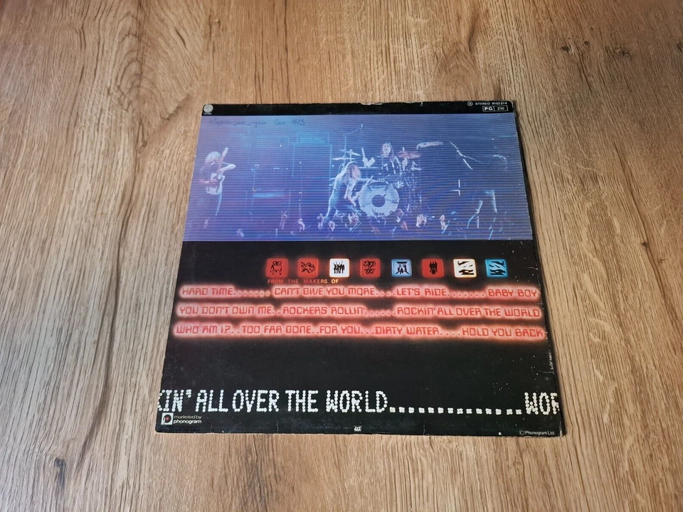 LP HARD ROCK STATUS QUO "ROCKIN' ALL OVER THE WORLD" 1977 FRENCH - Photo 2/2