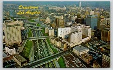 Los Angles, California DOWNTOWN LOS ANGLES & HARBOR FREEWAY Aerial View POSTCARD