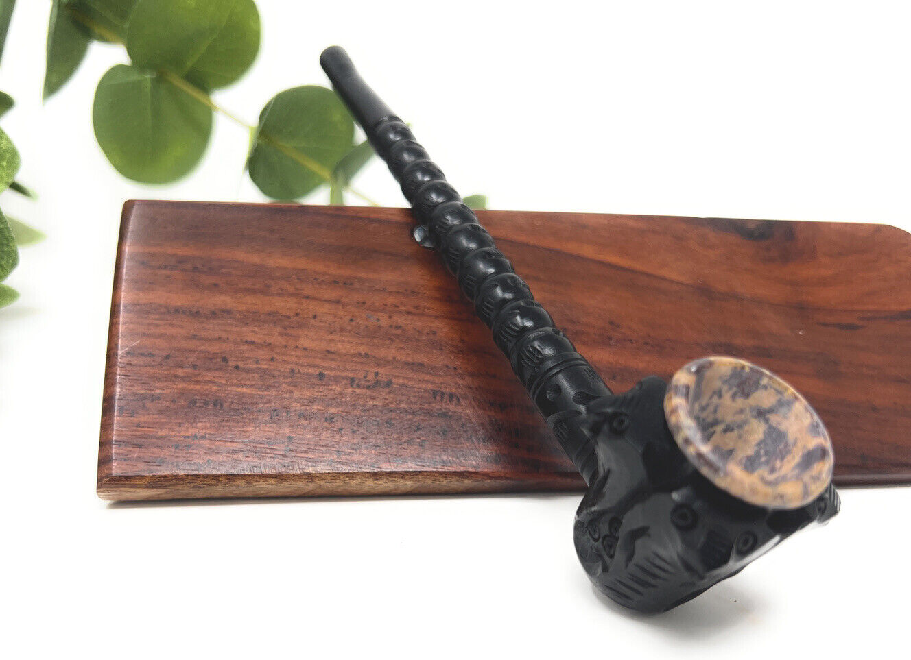 Hand carved 8 inch Stone Churchwarden Long stem Gandalf Tobacco Pipe. Available Now for 17.75