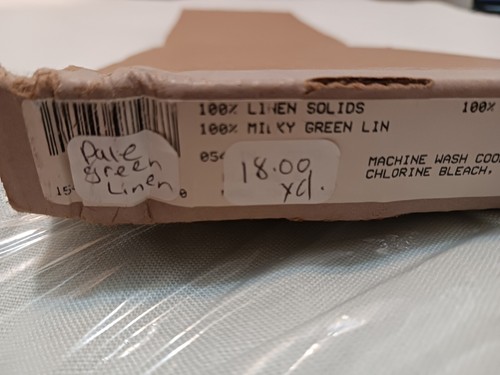 Pale Green 100% Linen Fabric 52" Wide 46" Long Sewing Crafts Lightweight - Picture 6 of 6
