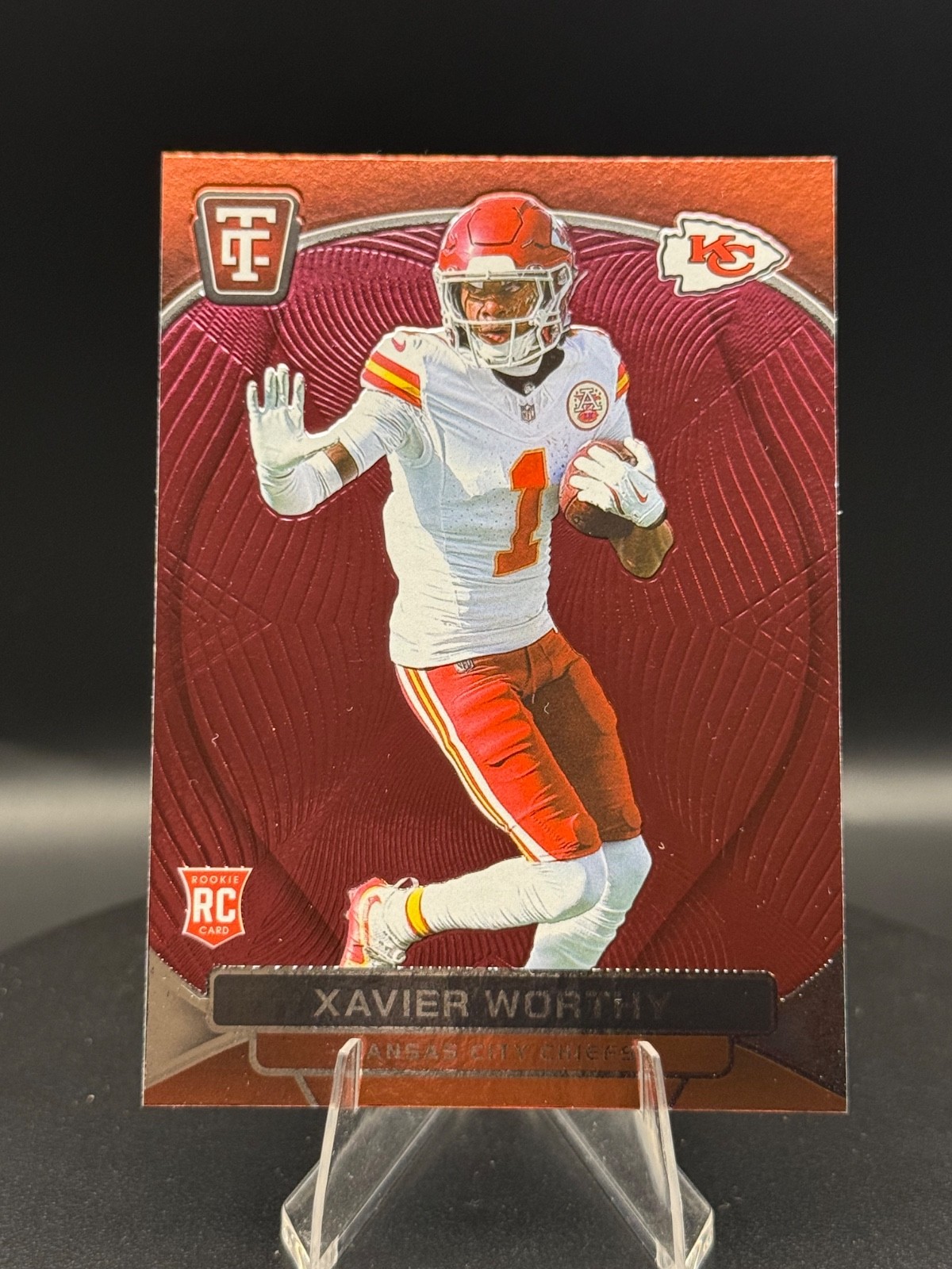 2024 Totally Certified Xavier Worthy Red Mirror Rookie RC #175 Chiefs
