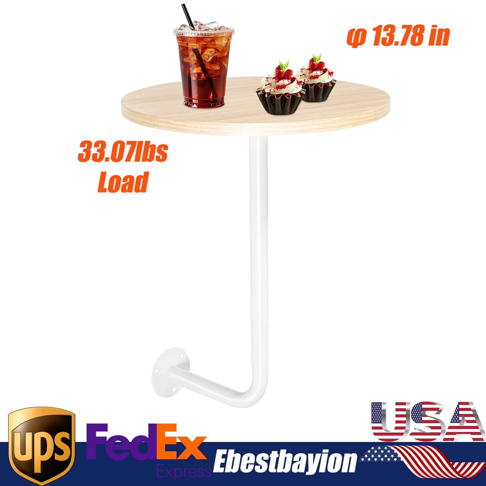 Simple commercial milk tea shop coffee house wall-mounted small round table