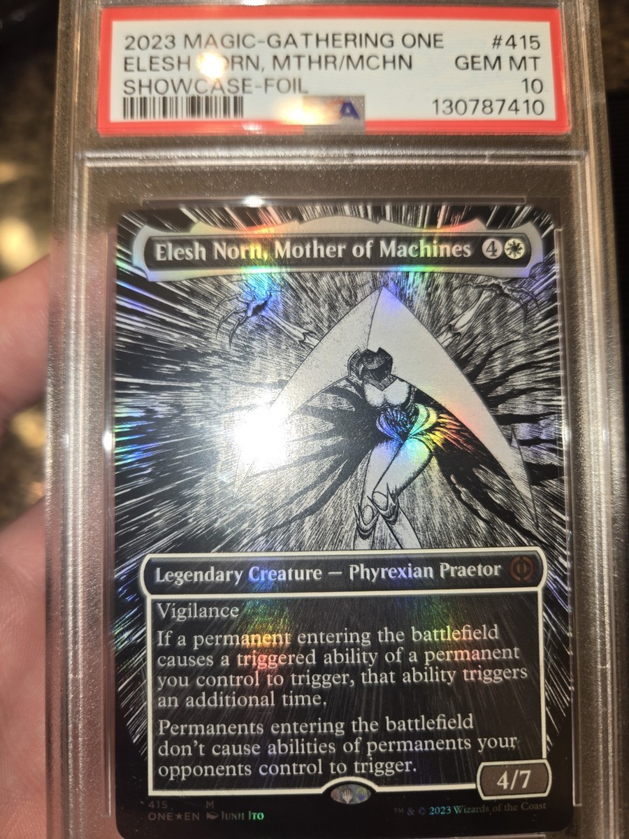Elesh Norn Mother Of Machines Borderless Showcase Foil English PSA