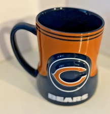 NFL Chicago Bears 2011 Boelter Brands Embossed Blue & Orange Coffee Mug 12 fl oz