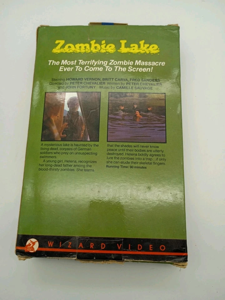 Vintage ZOMBIE LAKE (VHS 1984) Original Wizard Video BIG BOX Romero Horror RARE! - Image 4 of 4