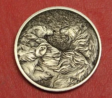 HOBO Nickel Polar Bear Brawl Made from a Real US Nickel
