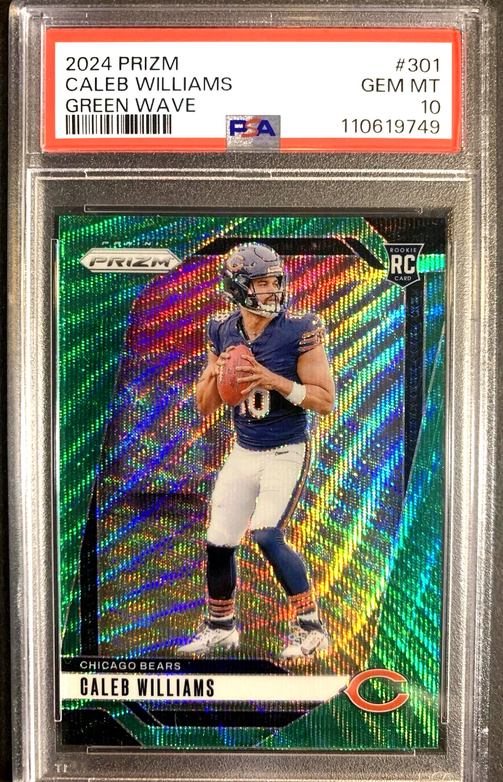 2024 Panini Prizm Caleb Williams #301 Green Wave Prizm (RC) PSA 10 GEM MINT 💎