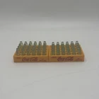 Lot Of 2 Vintage Coca Cola Orange Crate with 24 Miniature Plastic Green Bottles