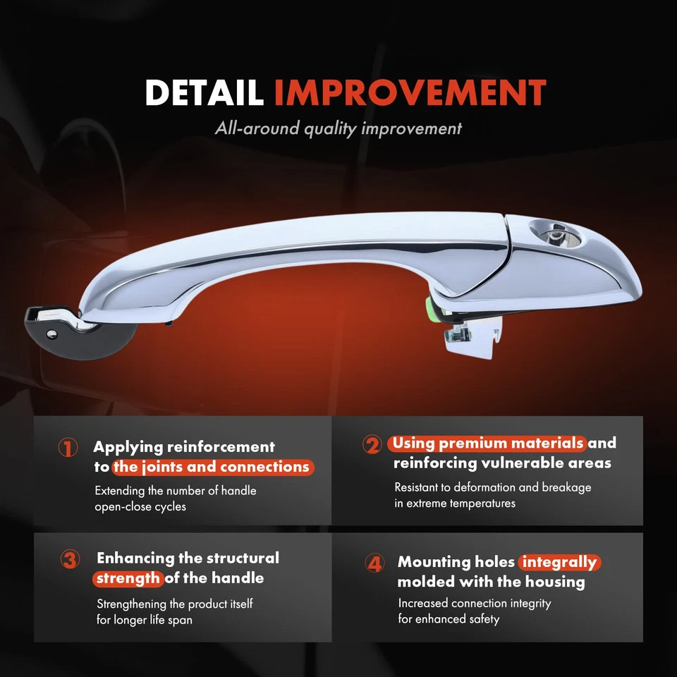 2x Manija de puerta exterior delantera con cerradura para Jeep MK MP Compass Patriot 07-17 Foto 4 de 4