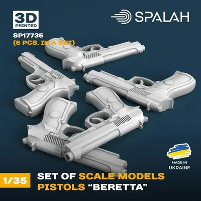 Beretta Pistols Scale Models 1:35 - Detaillierter 3D-gedruckter Resin-Kit SP1...